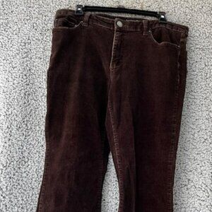 CALVIN KLEIN JEANS Brown Corduroy Low Rise Flare Pants